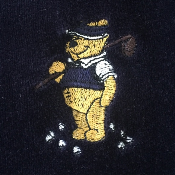 Vintage EP Pro Winnie the Pooh Velour Golf Sweatshirt Size XL Made in Hong Kong - Picture 1 of 6